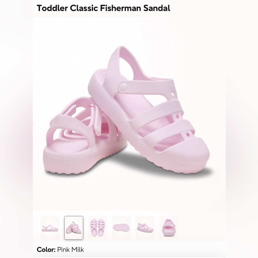 CROCS Toddler Classic Fisherman Sandal Pink NWT